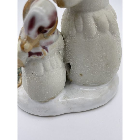 Vintage Snowman Candle Clay Pottery Tea Light Votive Holder Large Christmas - Picture 9 of 10